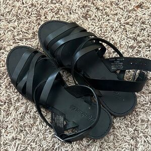Black Leather Sandals